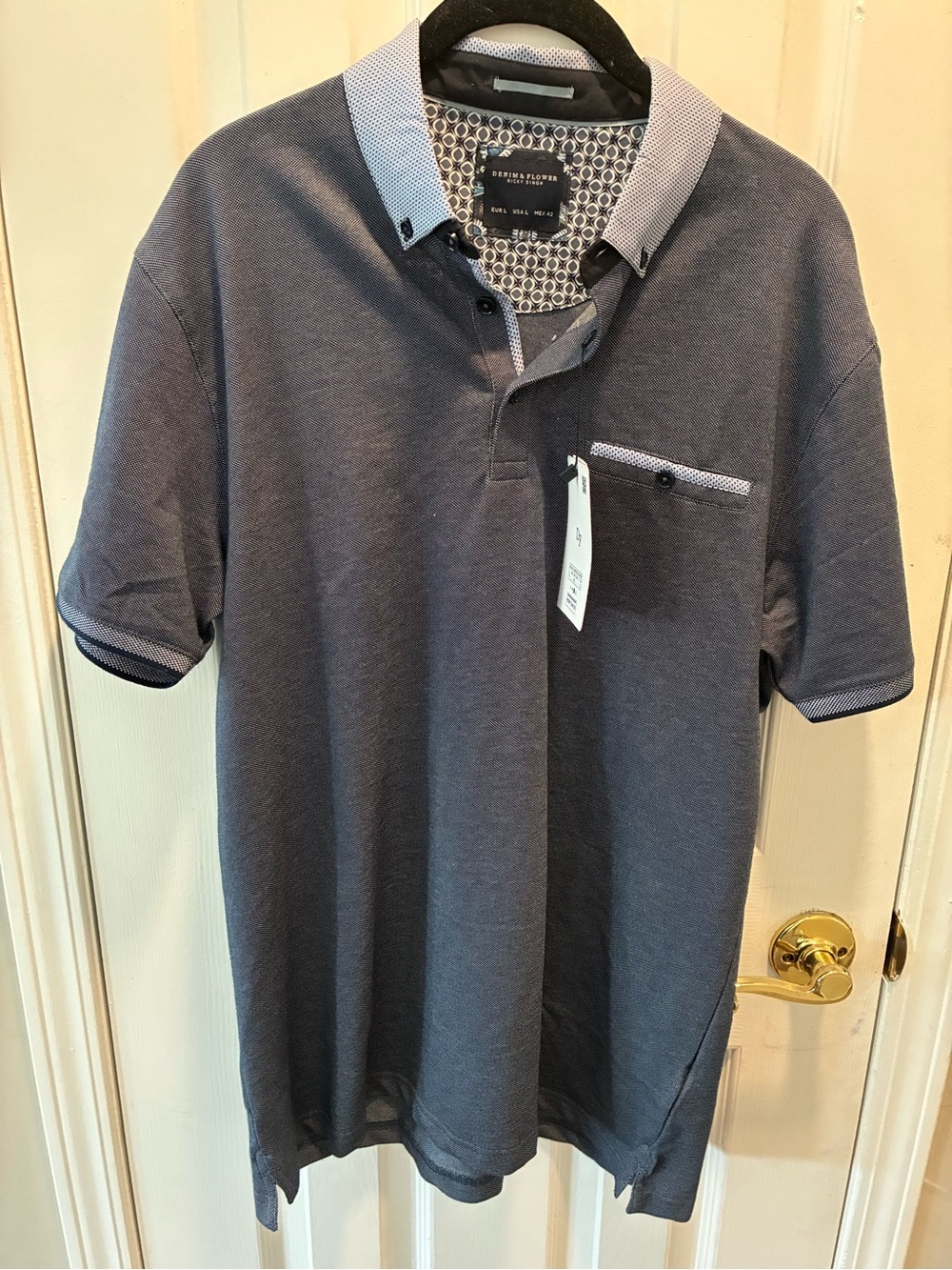 NWT Denim & Flower Men's Slate Blue Polo